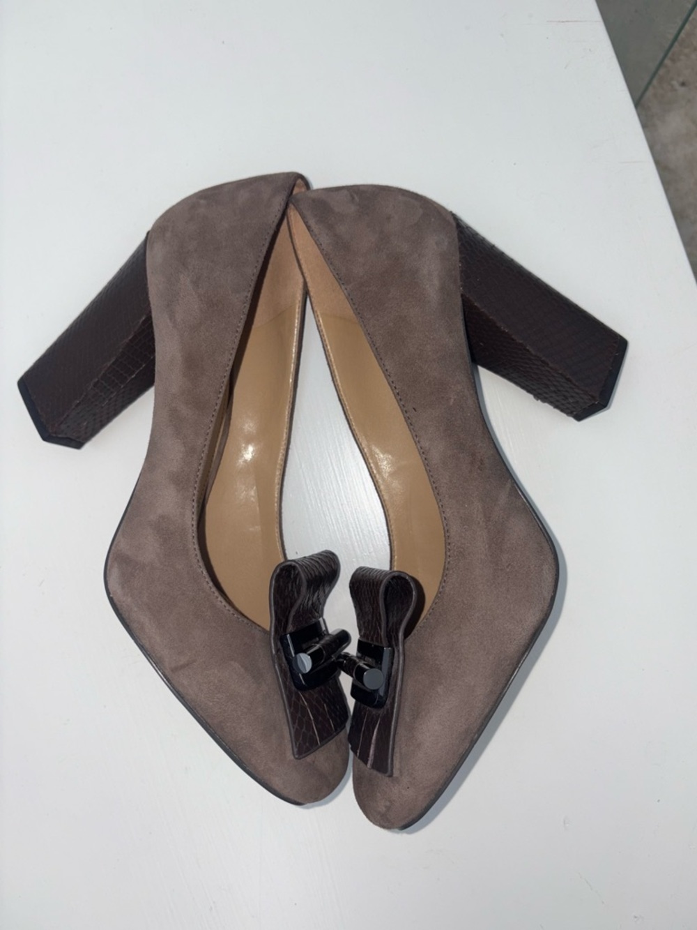 Michael Kors Gloria Kiltie Pump Shoes Chocolate Brown Suede Women’s 9 - Picture 7 of 11